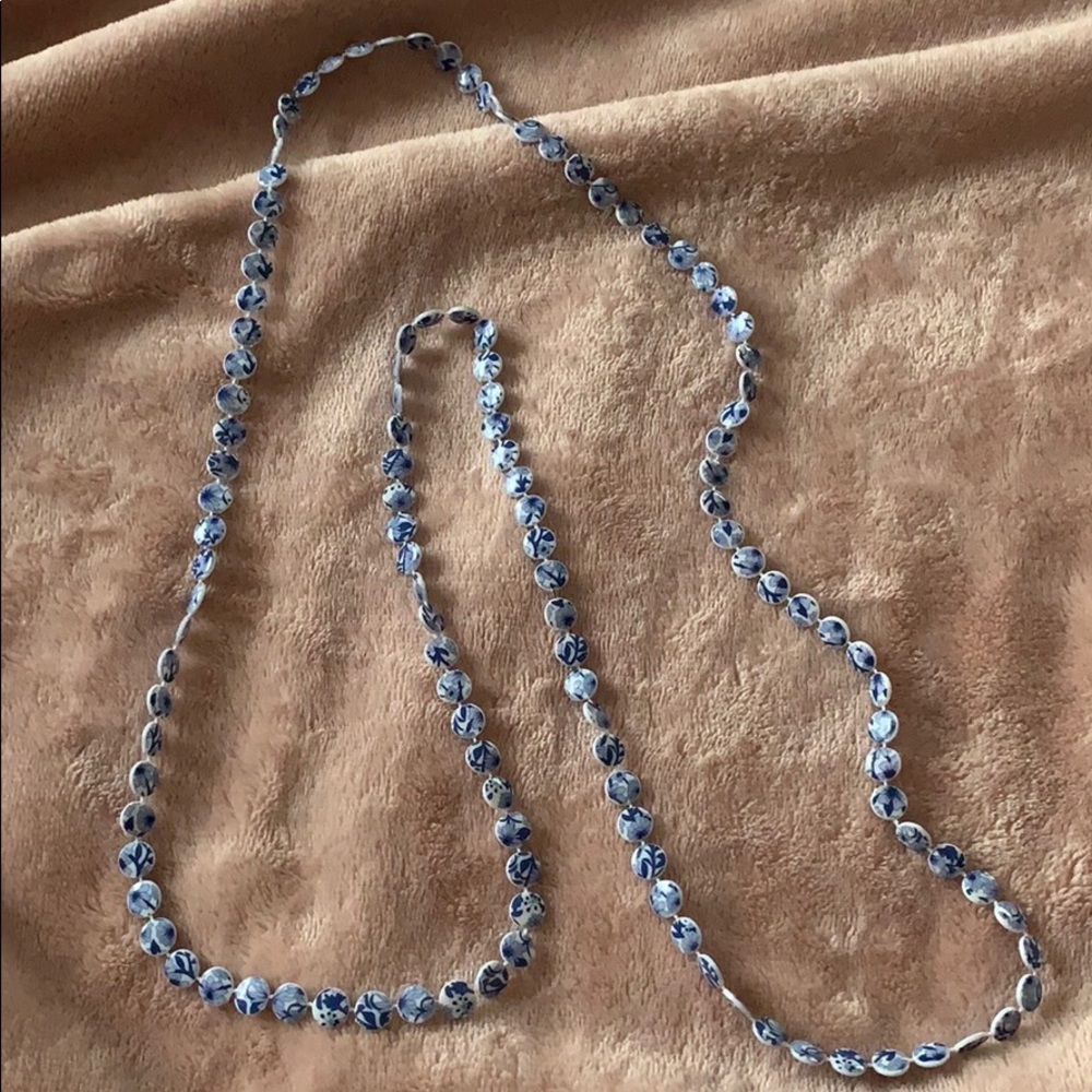 White and blue necklace